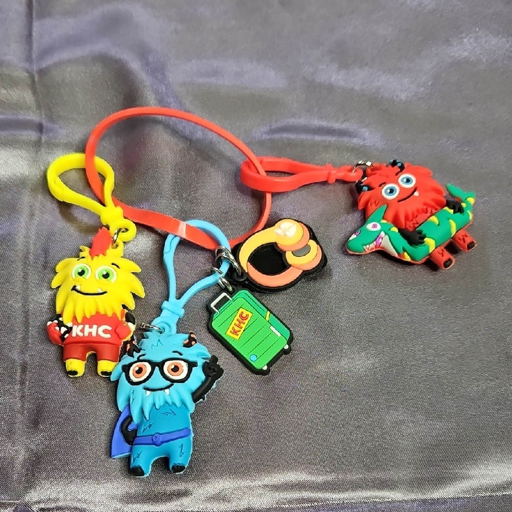 Colorful Monster Keychain Set for Kids